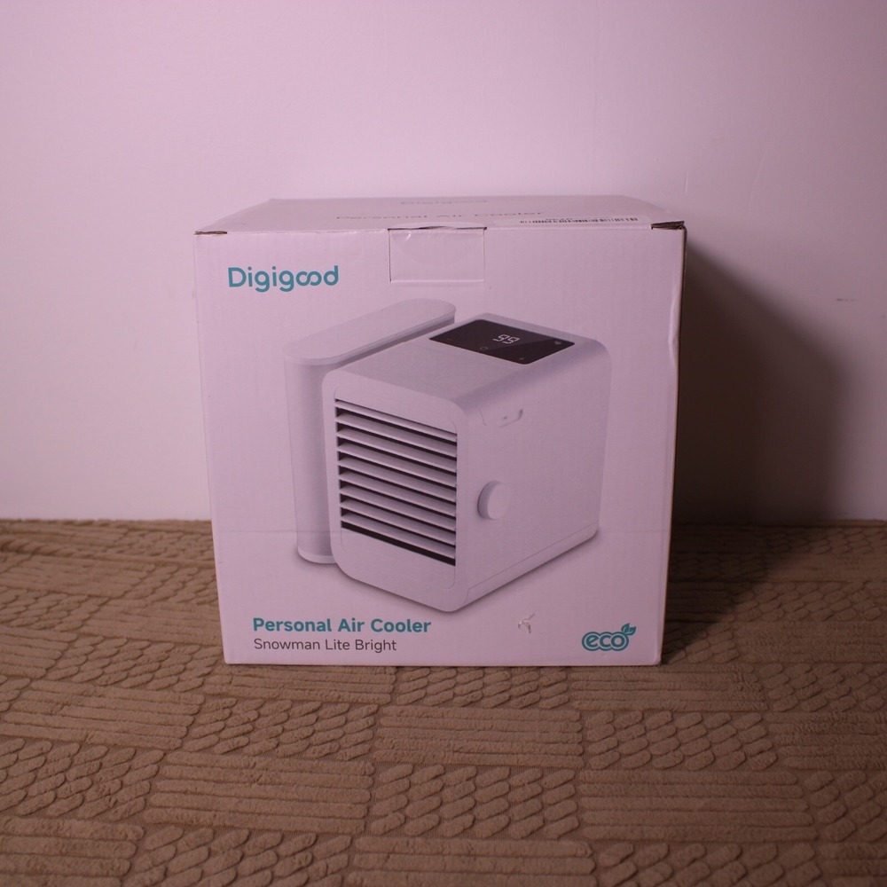 Digigood Snowman Lite Bright Personal Air Cooler White Portable USB Desk Fan NEW